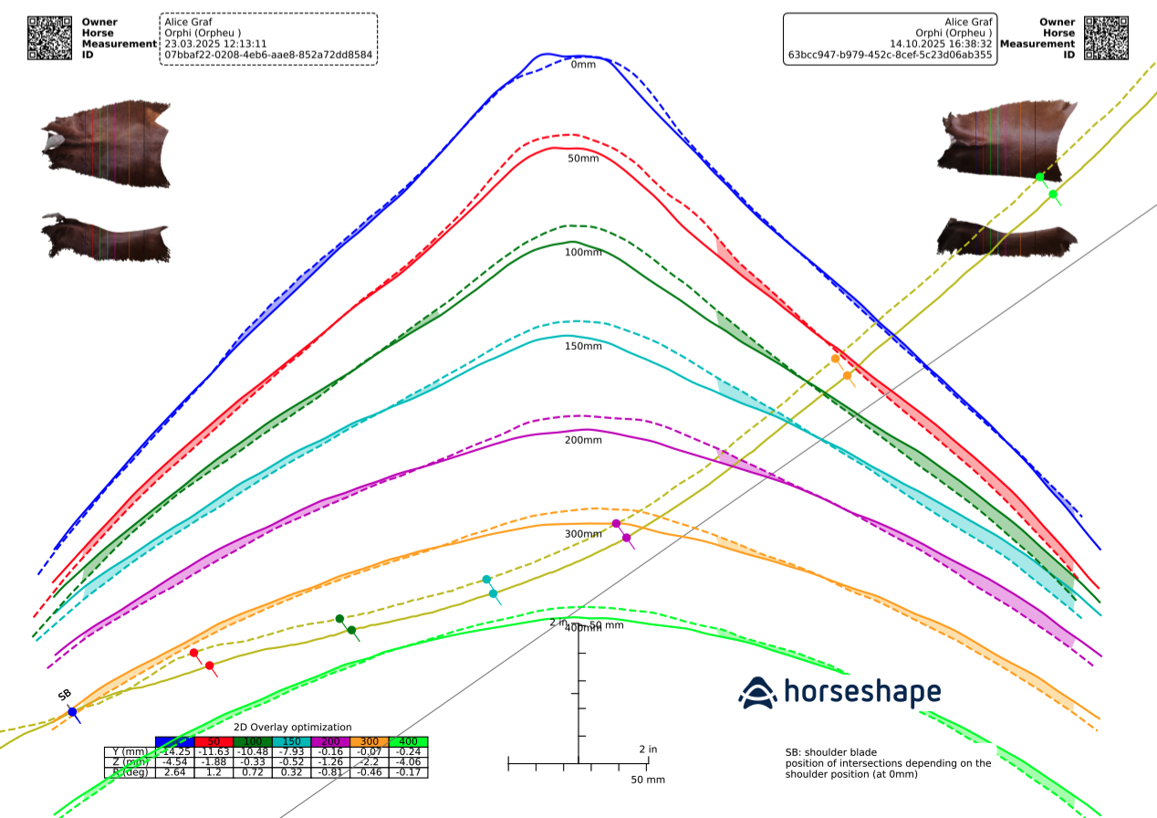 Two scan template overlays compared in Smart Data